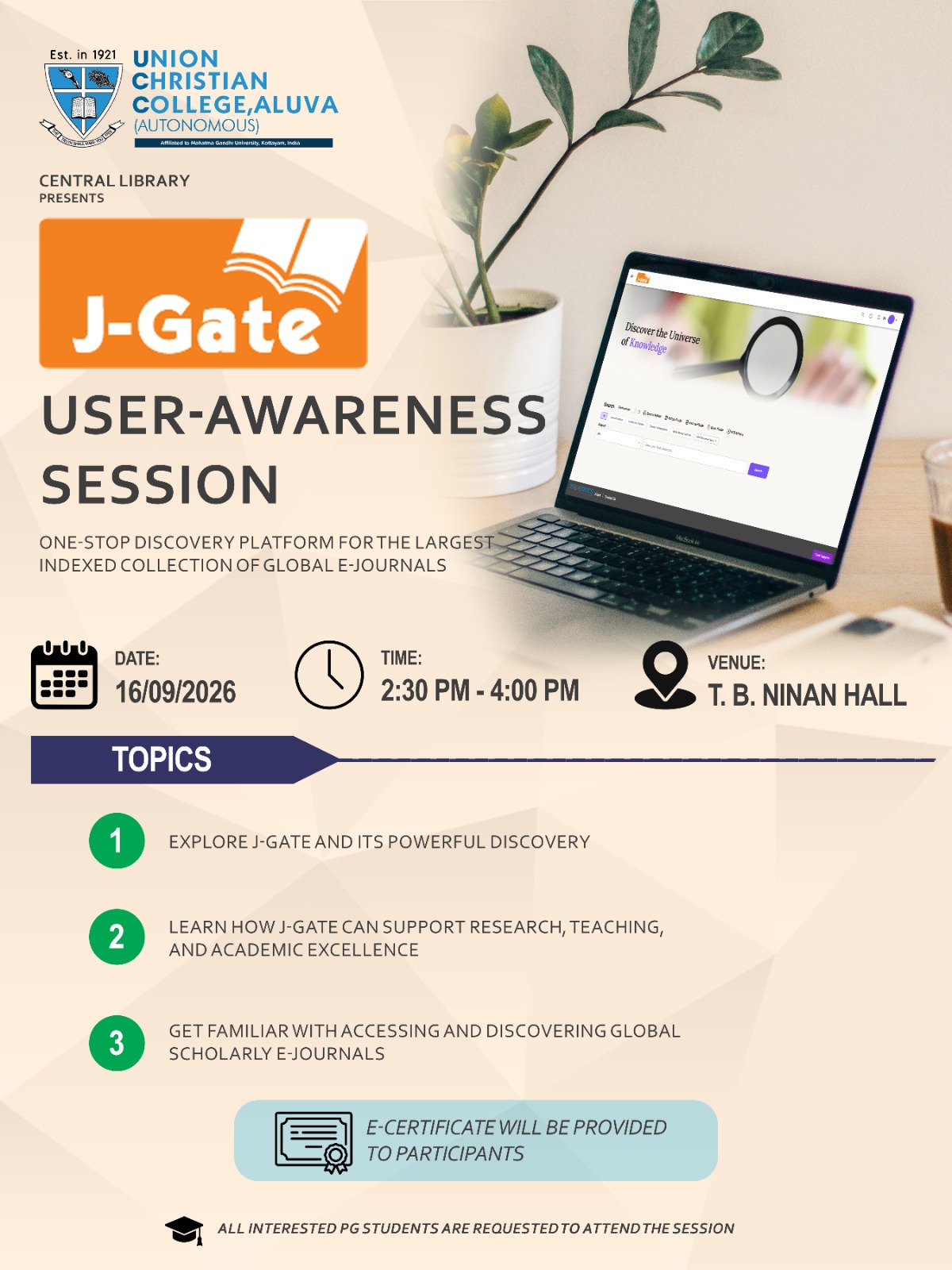 J-Gate user awareness session